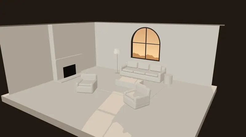 The example room at stage 04, furnishing
