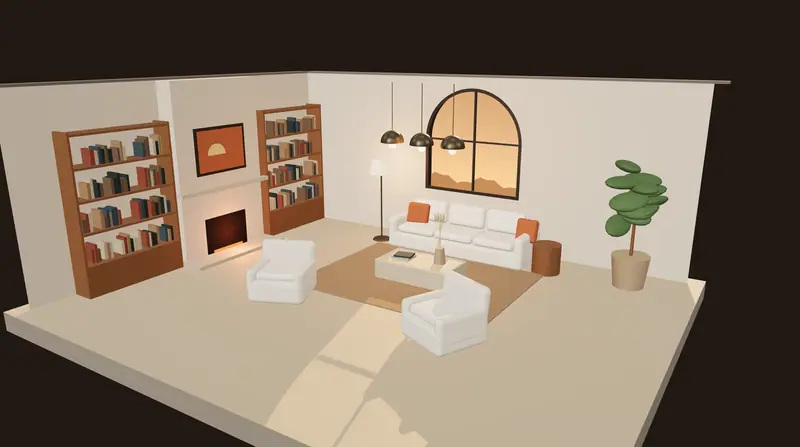 The example room at stage 07, styling